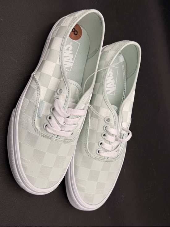 Vans Shoes - Vans Checkerboard Authentic Sneakers in Mint Green and White